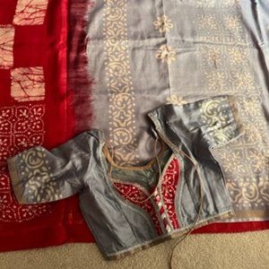 NEW 2 pc Sari with Blouse and matching jewelry